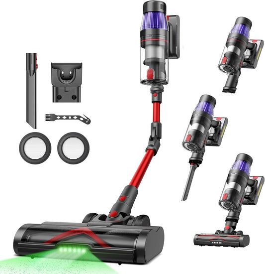 Ultenic Cordless Vacuum Cleaner, 550W/50Kpa, 60Mins Runtime, 180°Bendable Wand, Anti-Tangle Brush, Stick Vacuum Cordless with Charging Dock, Handheld Vacuum for Pet Hair/Carpet/Floor/Car, U16 Flex