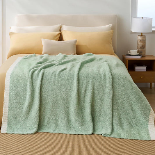 Joiedomi Twin Blanket for Couch Bed, Sage Green Knitted Blankets Gifts for Women Mom Girls, Cozy Cute Soft Throw Home Room Decor Aesthetic for Women Mothers Birthday Gifts 60x80 Inches